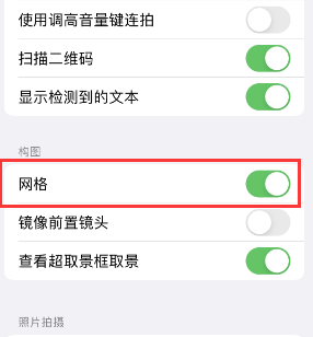 托克托苹果手机维修网点分享iPhone如何开启九宫格构图功能 